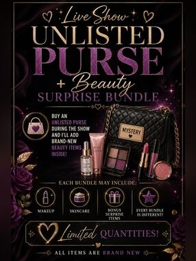 Unlisted Purse + Beauty Surprise Bundle Brand New Makeup Skincare Bonus Items